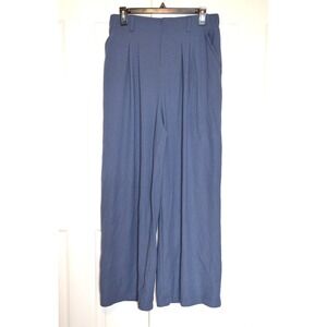 Halara Blue Loose‎ Fit High Waist Wide Leg Pull on Pants Women's Size L Nwt's
